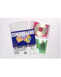 CD POCKET CUMBERLAND A4 PVC CLEAR  2 CAPACITY PK10