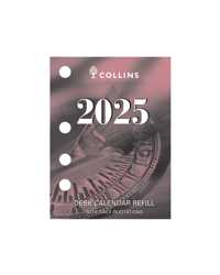 DESK CALENDAR REFILL 2025 COLLINS 76X102MM SIDE PUNCH