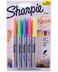 MARKER SHARPIE PERMANENT FINE NEON FLURO WALLET 5