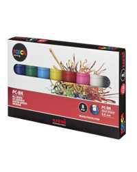 MARKER UNI POSCA PC8K CHISEL 8 ASSORTED COLOURS BX8