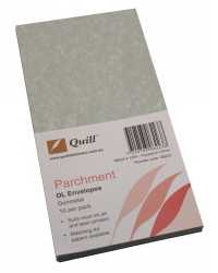 ENVELOPE QUILL DL PARCHMENT GUNMETAL PK10