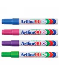 MARKER ARTLINE 90 PERMANENT 5MM CHISEL NIB BRIGHTS 4 ASST BX12