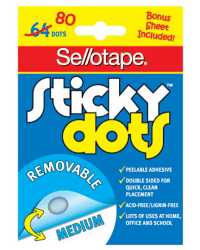 STICKY DOTS SELLO REMOVABLE 64 DOTS 4SHT