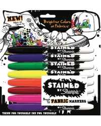 MARKER SHARPIE STAINED FABRIC PKT8