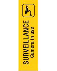 SIGN APLI S/ADH PK1 SURVEILLANCE CAMERA YELLOW