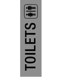 SIGN APLI S/ADH PK1 TOILETS SILVER