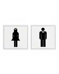 SIGN APLI S/ADH PK2 MALE/FEMALE SYMBOLS BLACK/WHITE
