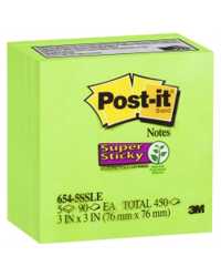 NOTES SUPER STICKY POST-IT 76MMX76MM 654-5SSLE LIMEADE PK5