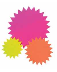 SIGN FLURO STARS 60mm PK50