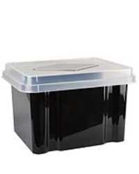STORAGE BOX ITALPLAST GREENR 32L RECYCLED BLACK BASE/CLEAR LID