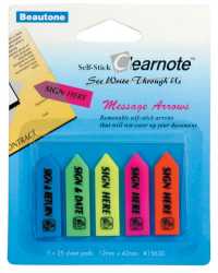STICK ON ARROWS B/TONE 12X42 SIGN HERE COLOURED