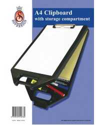 CLIPBOARD A4 SOVEREIGN WITH STORAGE ASST COLOURS