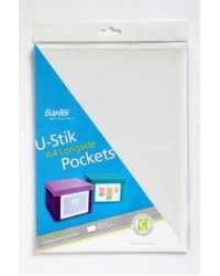 LABEL HOLDER U-STIK A4 SELF ADHESIVE L/SIDE OPENING PK 6
