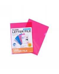 LETTER FILE B/TONE A4 TRANS RED PK10