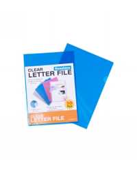 LETTER FILE B/TONE A4 TRANS BLUE PK10