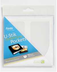 CD/DVD POCKETS U-STIK 125X125MM SEMI CIRCLE 10'S