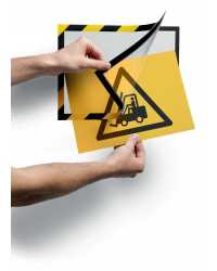 SAFETY SIGN DURABLE A4 DURAFRAME SECURITY YELLOW/BLACK PK2