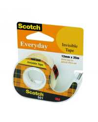 TAPE INVISIBLE EVERYDAY SCOTCH 501 12MMX25M ON DISPENSER H/SELL