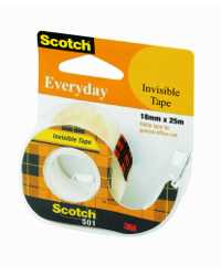 TAPE INVISIBLE EVERYDAY SCOTCH 501 18MMX25M ON DISPENSER H/SELL