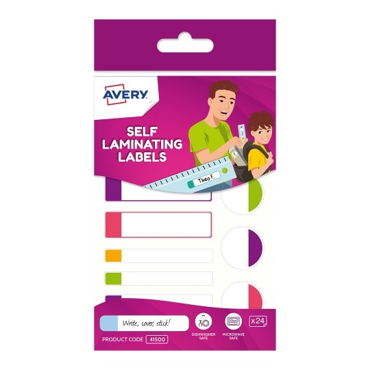 LABELS KIDS AVERY SELF LAMINATING PERMANENT GIRL ASST SHAPE PK24