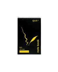 NOTEBOOK QUILL 200X127 RULED T/O BLACK 100PG PK10