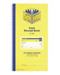 CASH RECEIPT BOOK SPIRAX 553 DUP C/LESS 4TV 279x144MM PK10