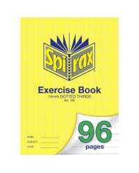 EXERCISE BOOK SPIRAX A4 109 14MM DOTTED THIRDS 96PG PK10