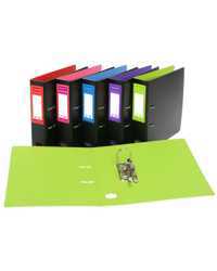 BINDER A4 LEVER ARCH FILE COLOURHIDE MIGHTY 75MM PURPLE/BLACK