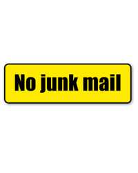 SIGN NO JUNK MAIL YELLOW PK10